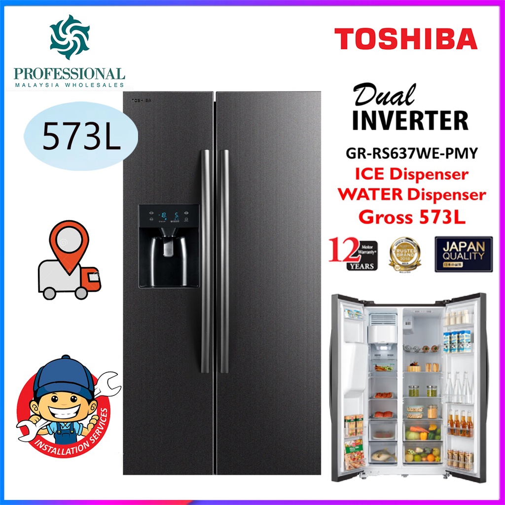 Toshiba 573L GRRS637WEPMY Dual Inverter SideBySide Refrigerator