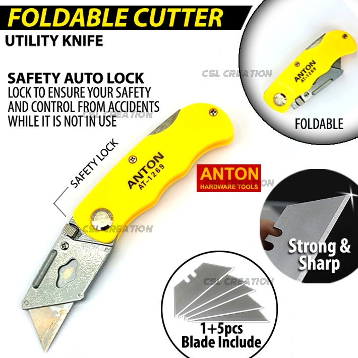 RETRACTABLE UTILITY KNIFE CUTTER CARTON BOX CUTTER CARPET CUTTER ART