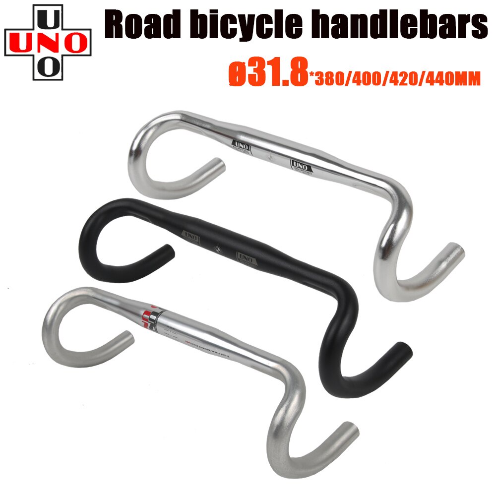 UNO Handlebar CR12/CR21/FL12 Bicycle Handlebar Bike Drop Bar Road Bike Handlebar 360/380/400/420/440/460mm Ultralight Bike Handle Bar For 25.4/31.8mm Handlebar Stem Parts