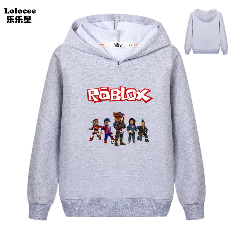 Roblox Sweatshirt Girls Boys Spring Autumn Cotton Costume Children Sport Hoodies Shopee Malaysia - grey girl sweater with black hair roblox