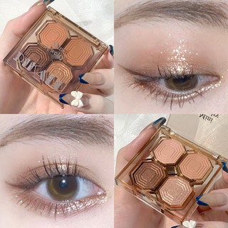 cod   4 Colours Matte Shimmer Cute Eyeshadow Palette Nude Color Eye shadow