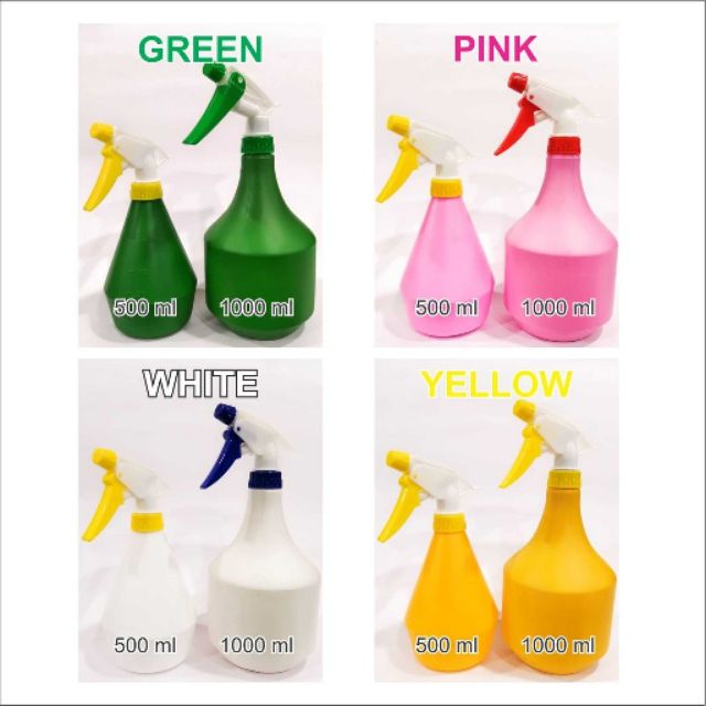 blue+pink wordmo 2 Pieces Mist Spray Bottles 500ml Empty Plastic Bottles Trigger Sprayer Watering Can for Watering Feeding Cleaning Gardening tools 