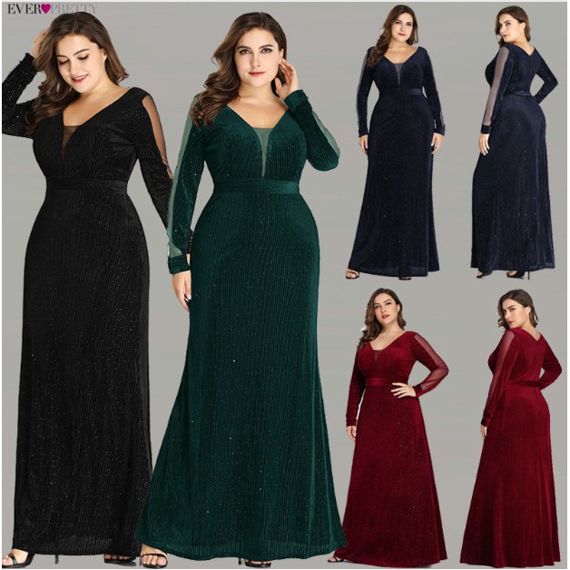 black velvet long dress plus size
