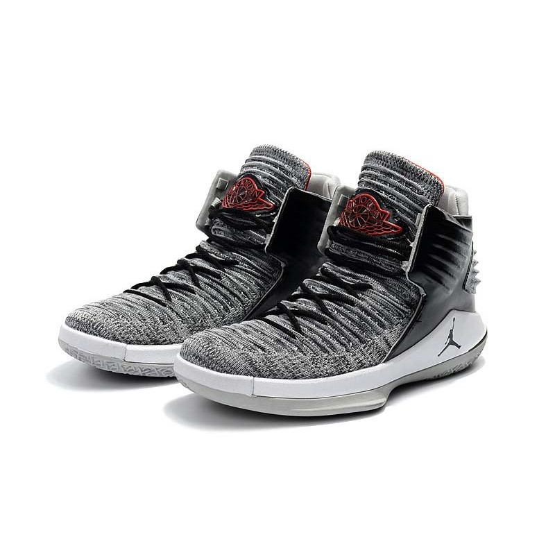 Air Jordan 32 Xxxii Black Cement Men S Black University Red White Wolf Grey 1253 002 Shopee Malaysia