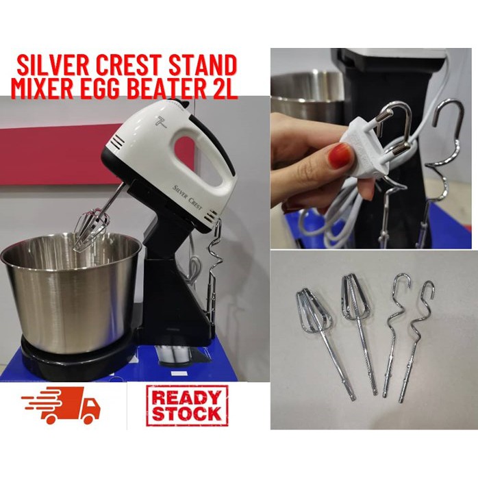 [ LOCAL SELLER ]  Silver Crest 2 Liter Stand Mixer Egg Beater Mesin Pengadun