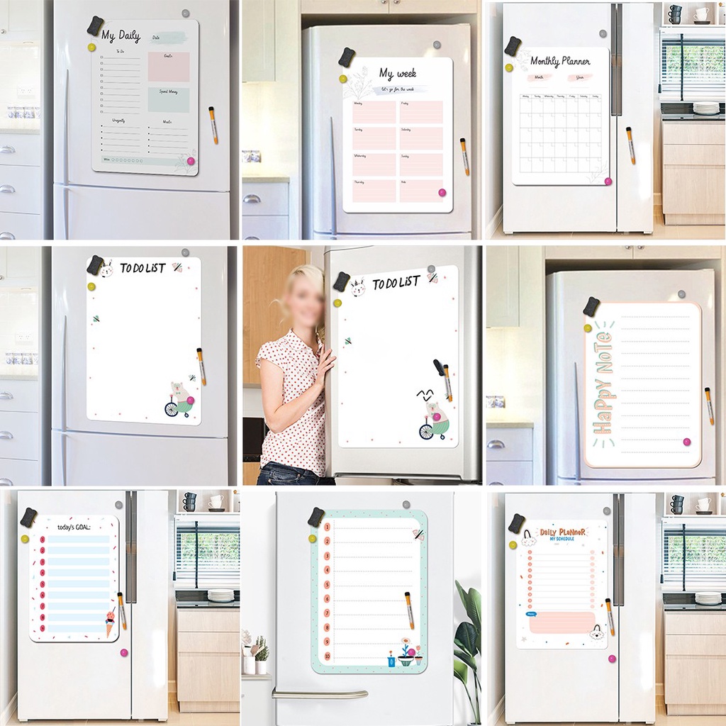 Weekly Planner or Notice Board for Fridge Details about   Magnetic Whiteboard and Dry Wipe Pens