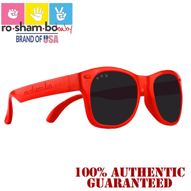 Unbreakable Baby Age 0-2 Sunglasses-Red Frame - Roshambo baby Sunglasses -Made in Italy. 100% UVA/B/C protection!