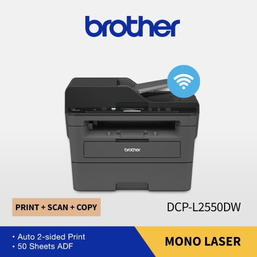 Brother DCPL2550DW Monochrome 3 in 1 Laser Printer ( L2550DW , L2550