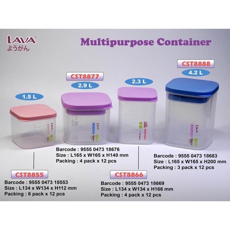 Lava BPA-Free Plastic Multipurpose Airtight Food Keeper Canister ...