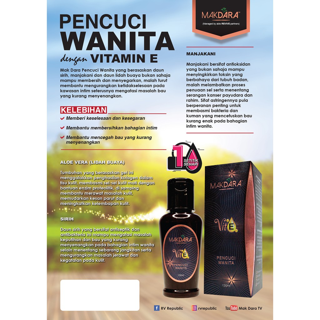 Hq Makdara Feminine Wash Dengan Vitamin E Pencuci Wanita Mak