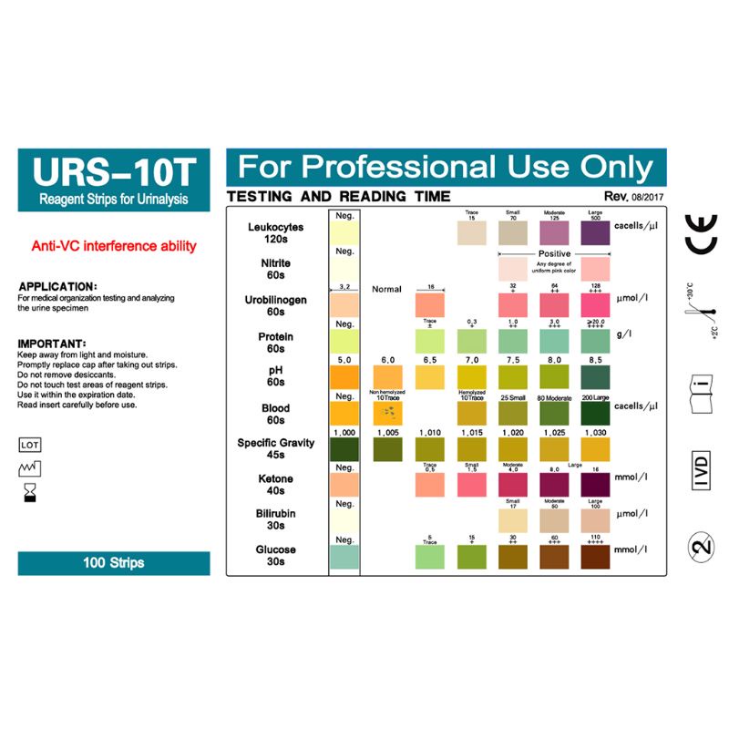 Durable Have Get Accurate Results WER 100 Strips URS-10T Urinalysis Reagent Test 10 Parameters Comprehensive Urine Es... - Image 2