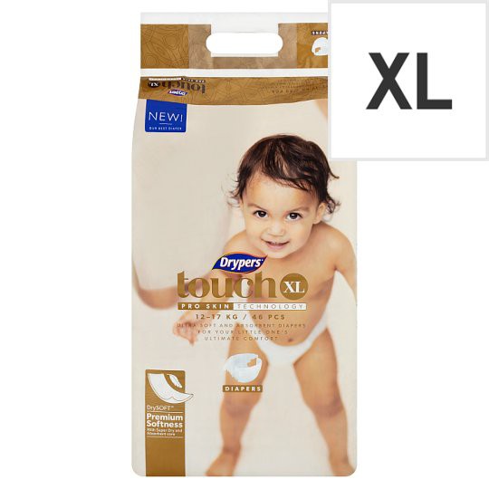 Drypers Touch Pro Skin Technology Diapers XL 12-17kg 46Pcs 