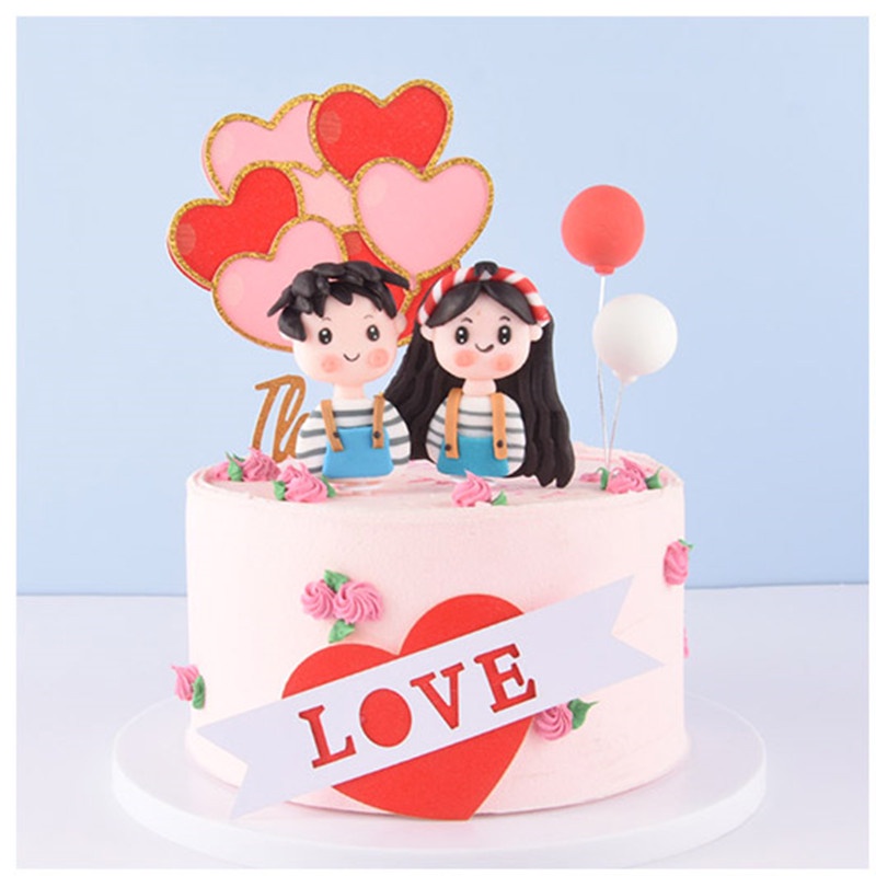Wedding Lovely Couple Cartoon Characters Cake Topper Love Confession  Dessert Baking Cake Decoration For birthday Party S | Shopee Malaysia