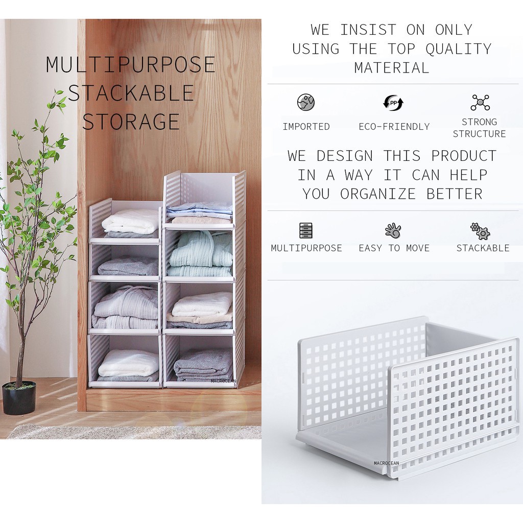 Stackable Drawer Rack Storage Cabinets Detachable Wardrobe Fm