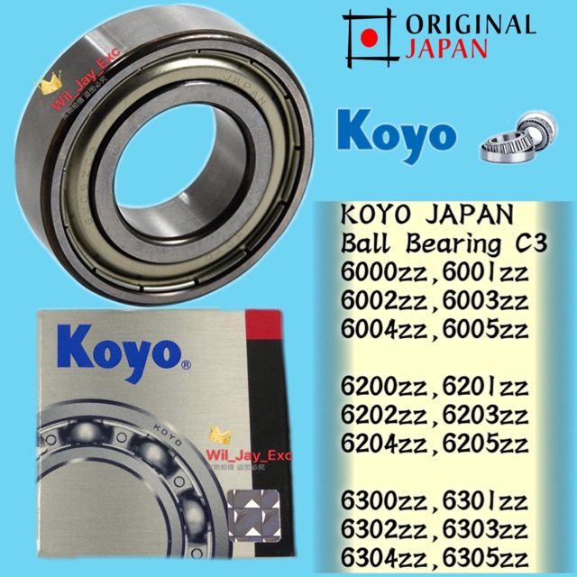 Koyo Ball Bearing Zz C3 6000 6001 6002 6003 6004 6005 60 61 62 63 64 65 6300 6301 6302 6303 6304 6305 Shopee Malaysia