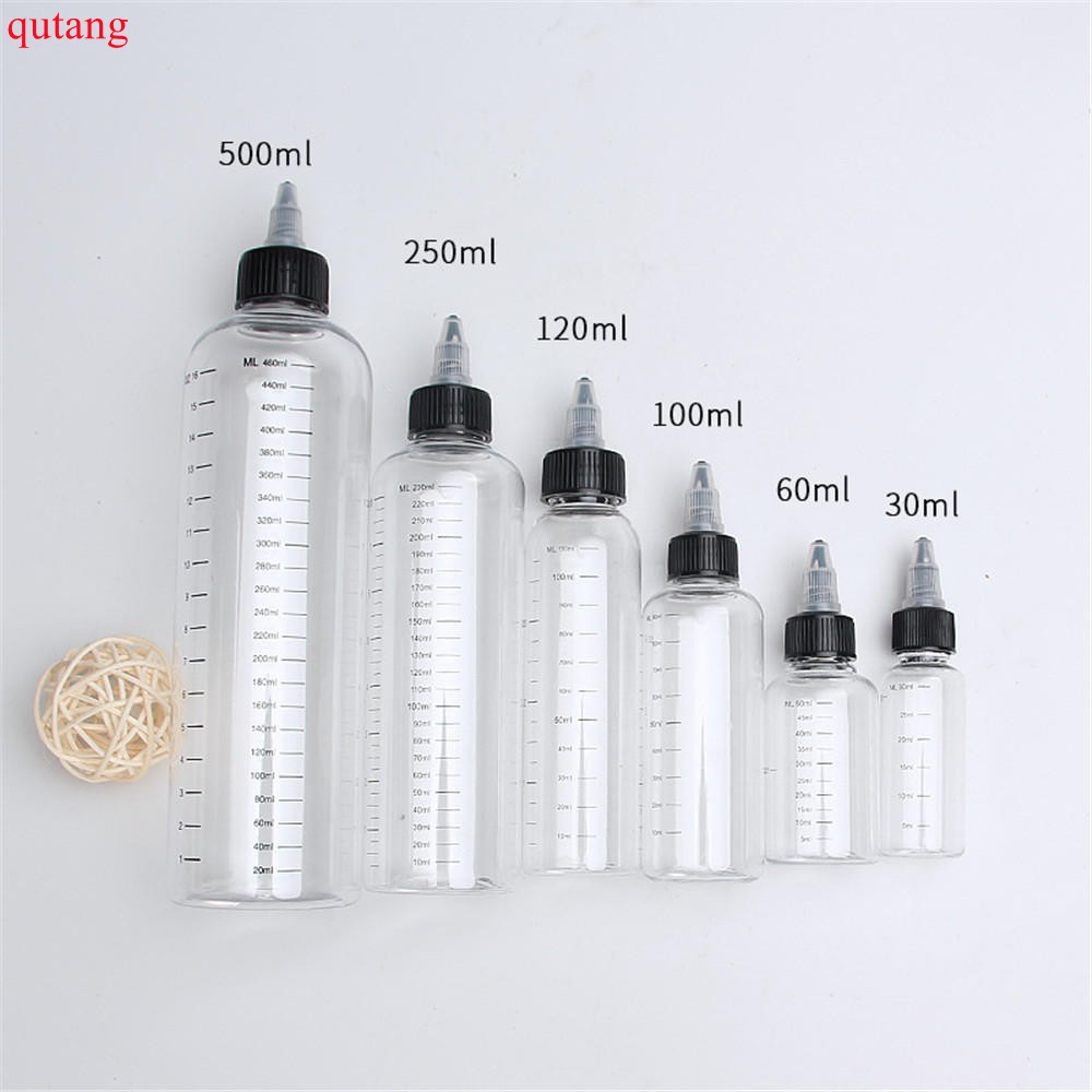 30ml/60ml/100ml/120ml/250ml Plastic PET E Juice Liquid Capacity Dropper Bottles Twist Top Cap Tattoo Pigment Ink Containers