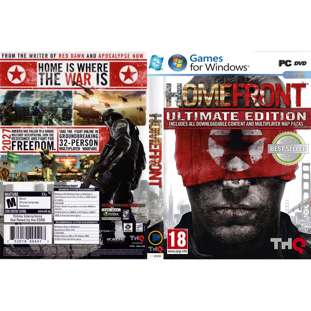 Homefront: Ultimate Edition PC GAME Offline [DVD INSTALLATION] | Shopee