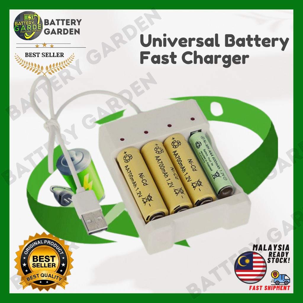 1.2V NiMH NiCD AA/AAA battery Charger for AA/AAA Rechargeable USB Quick Charge Shopee Malaysia