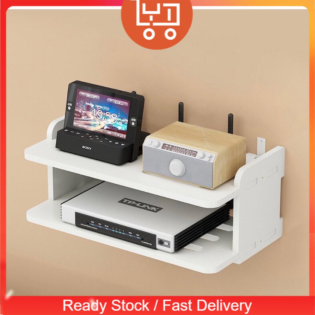 LYT ONLINE DVD Player Rack TV Rack Top Box Floating Storage Shelf Wall Modem Holder WIFI Modem Rack