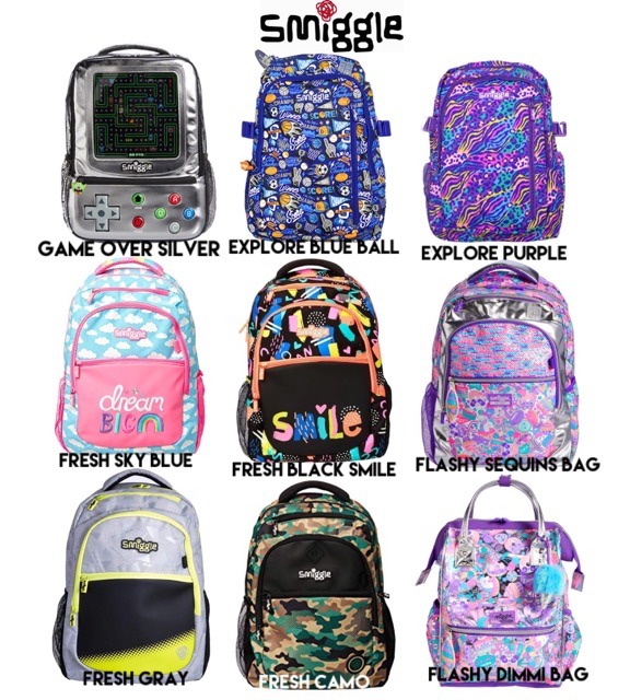 smiggle backpack sequins