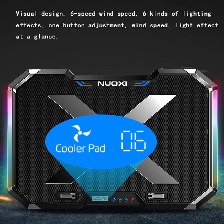 fantech*logitech keyboard* NUOXI Q8 Gaming Laptop Cooler Six Fan Led