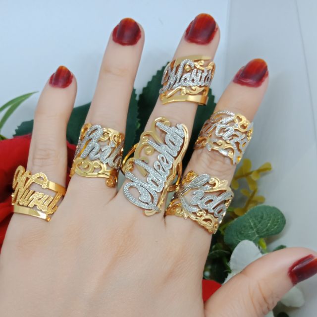 Cincin Ukir Nama Emas Sadur Hand Made Shopee Malaysia