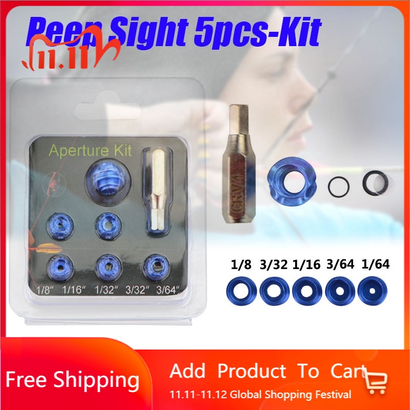 AMEYXGS Archery Compound Peep Sight 45/37 Degree with 5pcs Inner Core