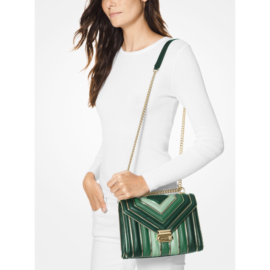 michael kors whitney tricolor quilted leather shoulder bag