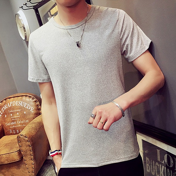 Men's Plain T-shirt White tee Inner Wear Comfy Solid Tops M-4XL ...