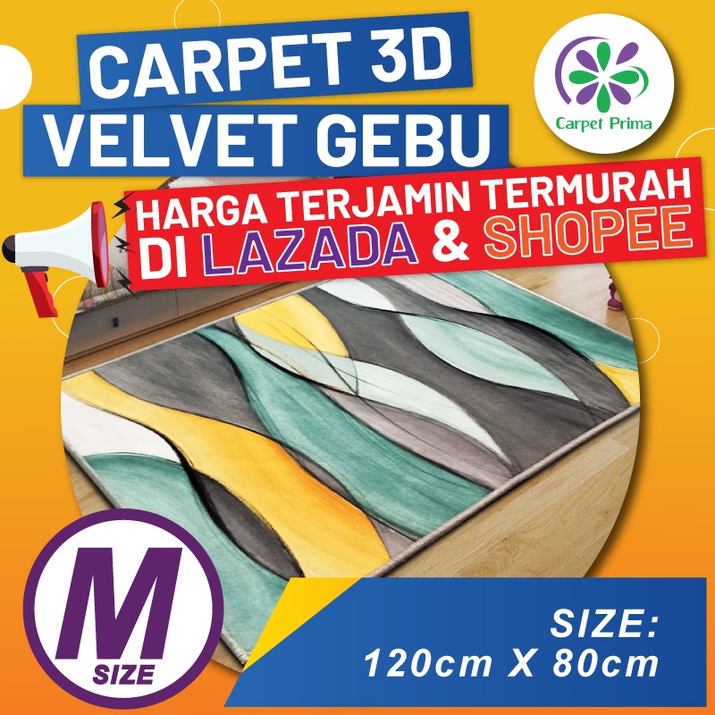 RANDOM]3D BALDU VELVET CARPET FAST SELLING 🌟 HARGA PALING MURAH 