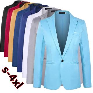 Men Casual Suits Long Sleeve Slim Fit Jacket Blazer Costume Suits Dress Jacket  Size S-4xl
