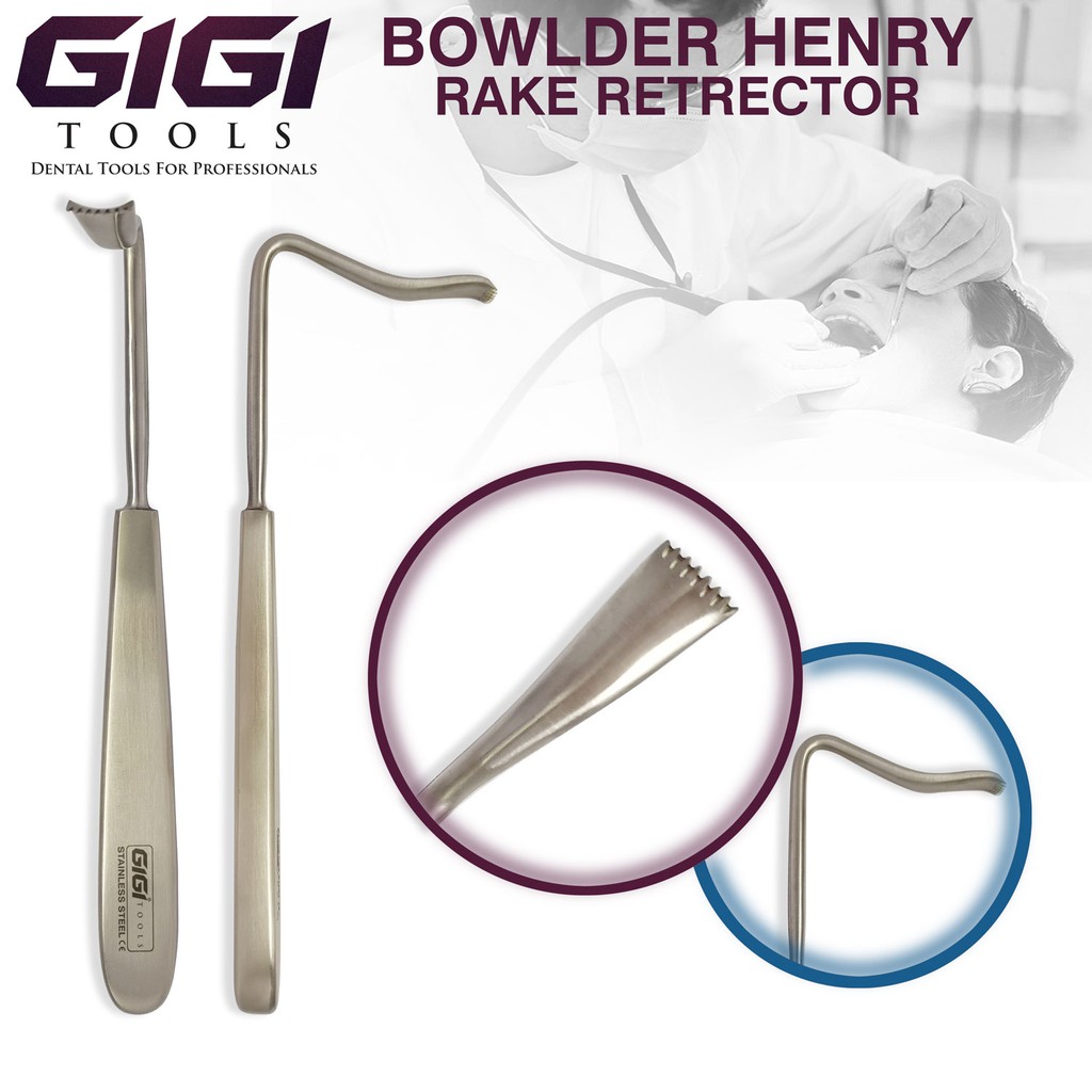 GIGI TOOLS Dental Bowlder Henry Rake Retractor Stainless Steel CE