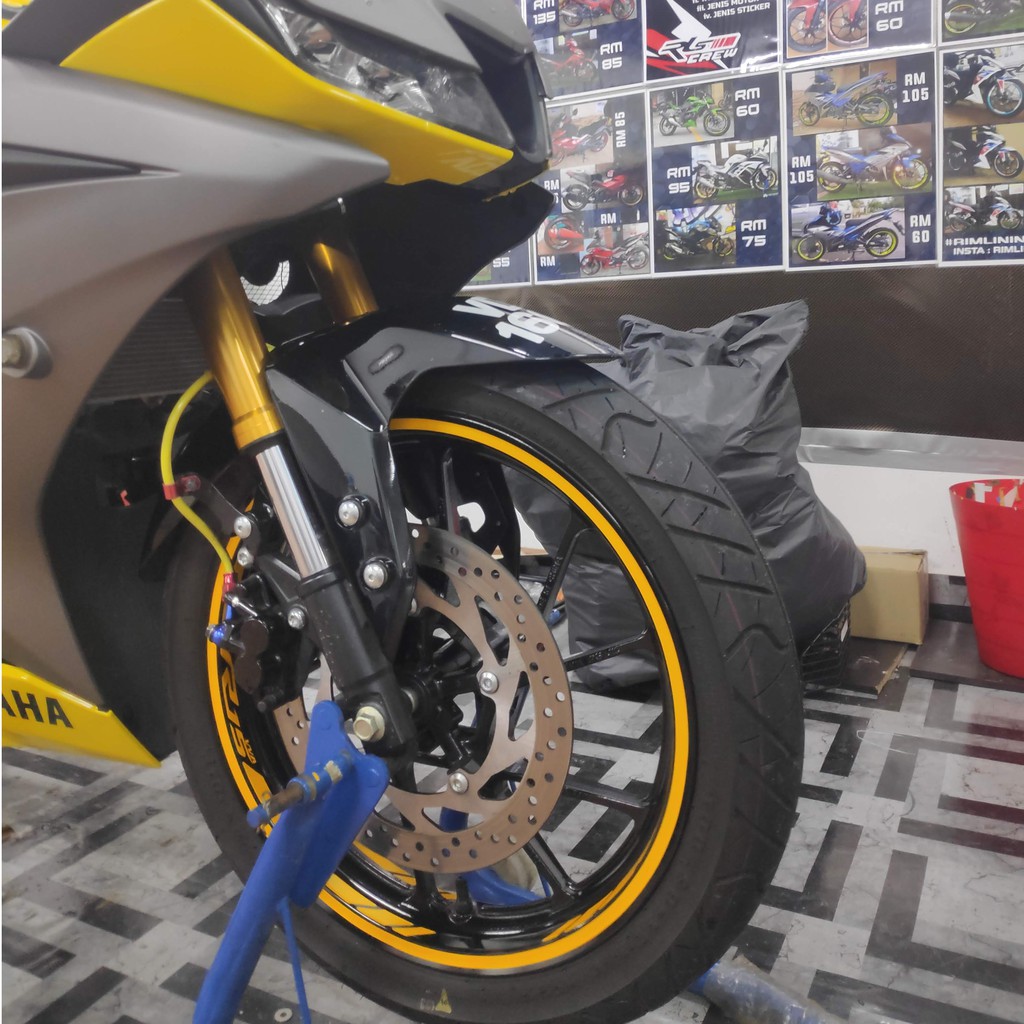  YAMAHA  R15  Rim Lining Sticker Kuning  K K Shopee Malaysia