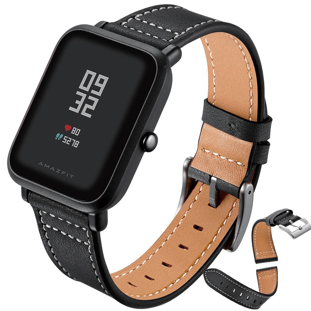 Leather Strap mm Crazy Wristband For Xiaomi Huami Amazfit Bip S Amazfit Bip Lite Amazfit Bip U Pro Smart Watch Shopee Malaysia