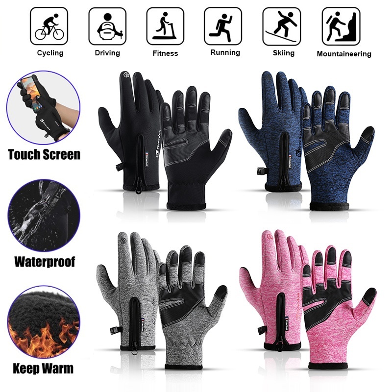 Winter Thicken Thermal Gloves Men Women Windproof Waterproof Touch Screen Anti-skid Glove Motorcycle Skiing Hiking Glove