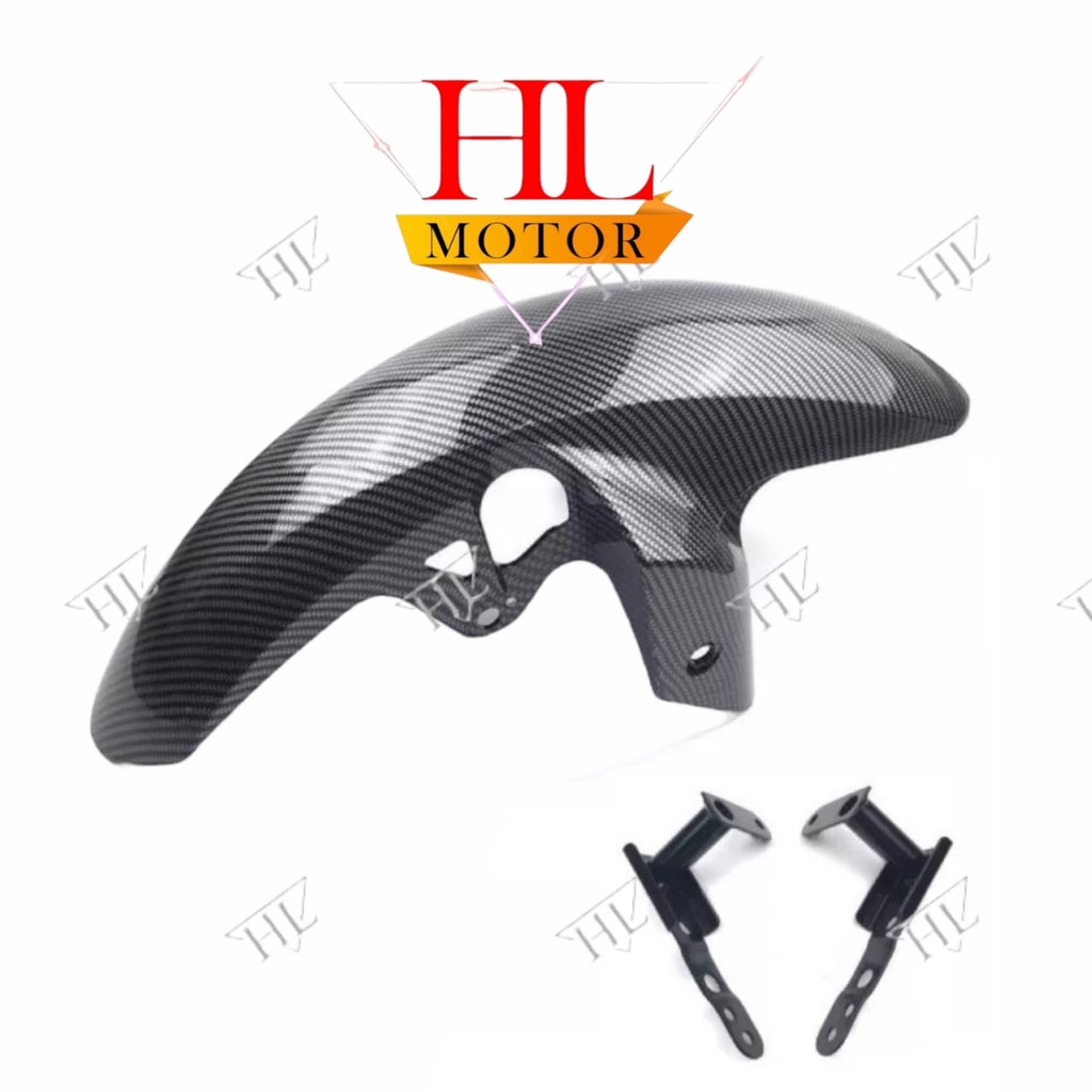 CARBON MUDGUARD Y15ZR V2 YSUKU FRONT FENDER MUGDUARD DEPAN Y15 V2 (with