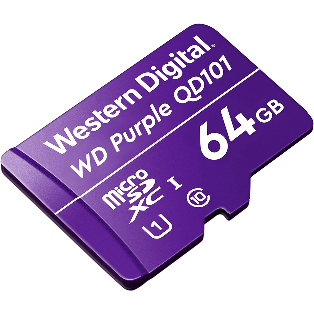 Western Digital SC QD101 MicroSD Card 64GB WD Purple Surveillance Camera (WDD064G1P0C)