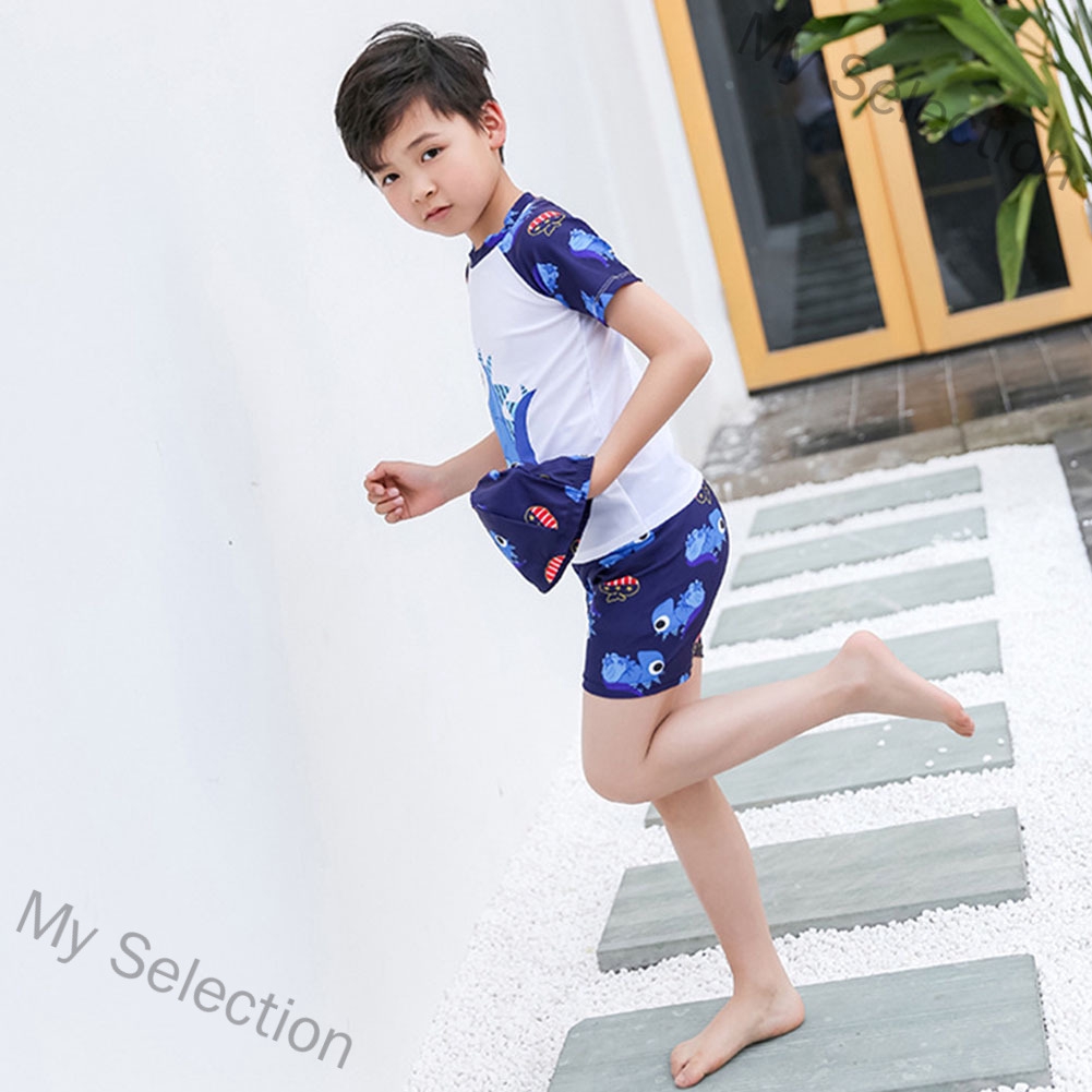 My Selection 3pcs/set Children Boy Cartoon Dinosaur Pattern Swimsuit