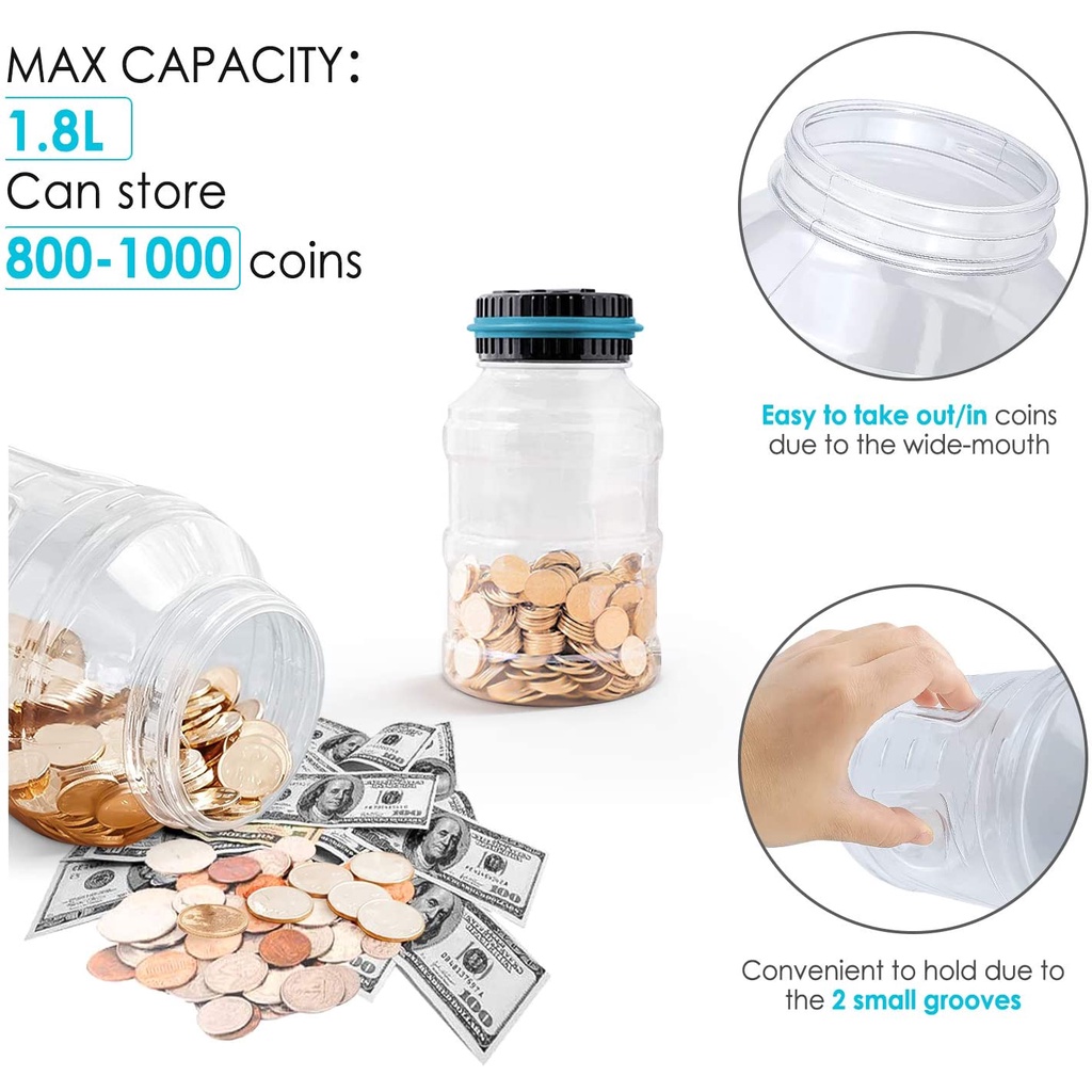 Have Essential Electronic Piggy Bank Counter Coin Digital LCD Counting Money Saving Box Jar Coins Storage Kids Gift P... - Image 2