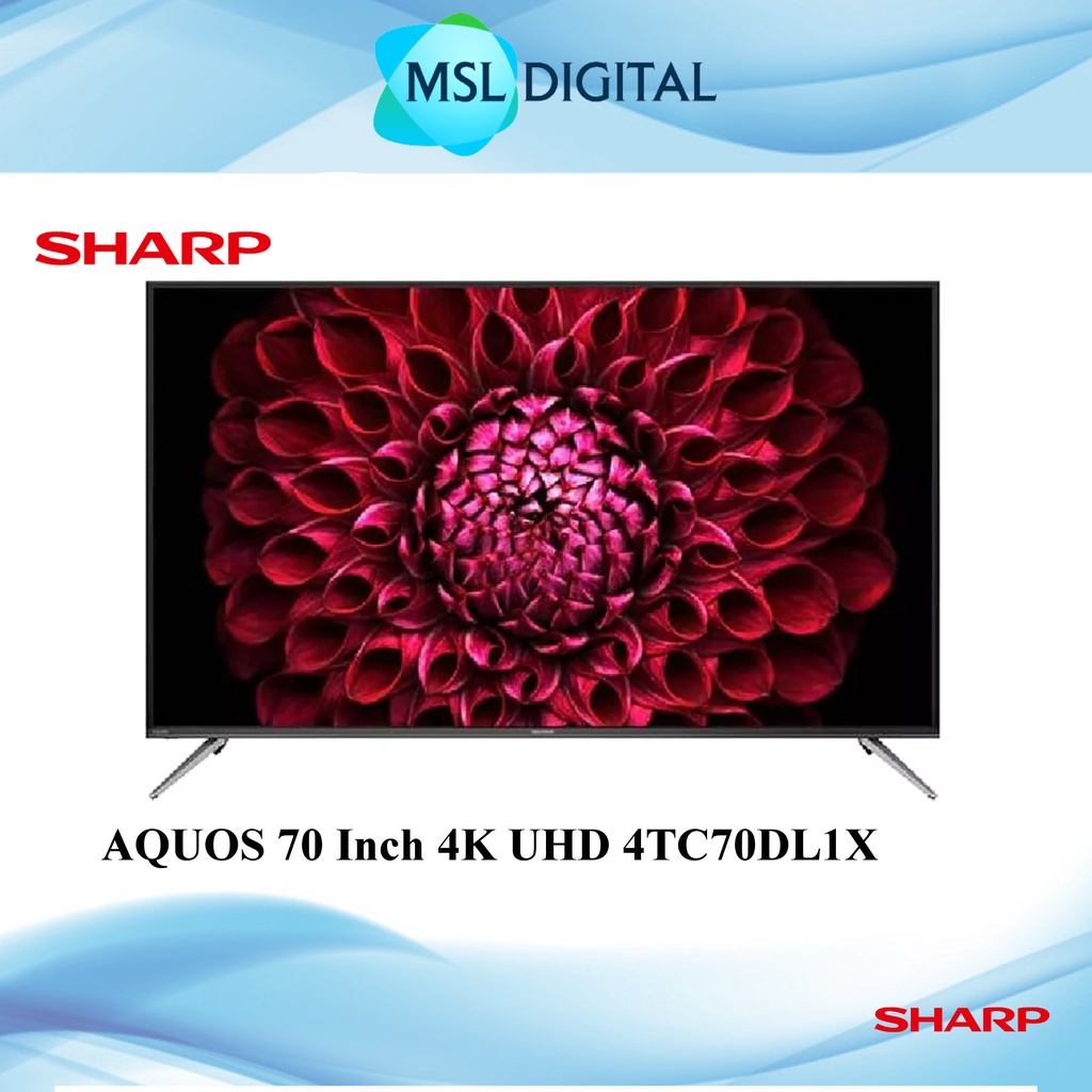 Sharp AQUOS 70 Inch 4K UHD Android TV 4TC70DL1X Shopee Malaysia