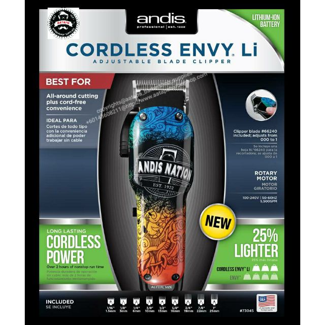 andis professional envy cordless li clipper