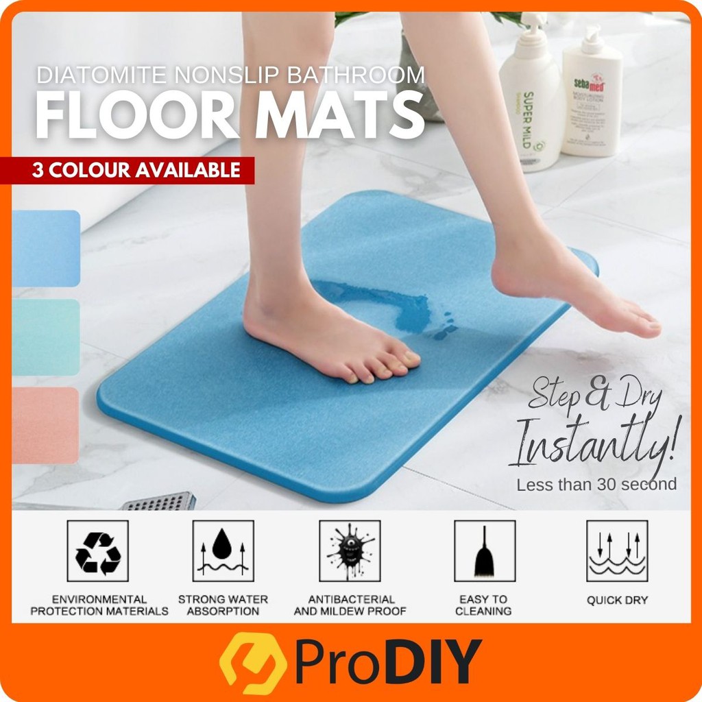 Japan Diatomaceous Earth Mat AntiSlip Fast Dry Bathroom Diatomite Mud Mat Fast Absorbent Floor