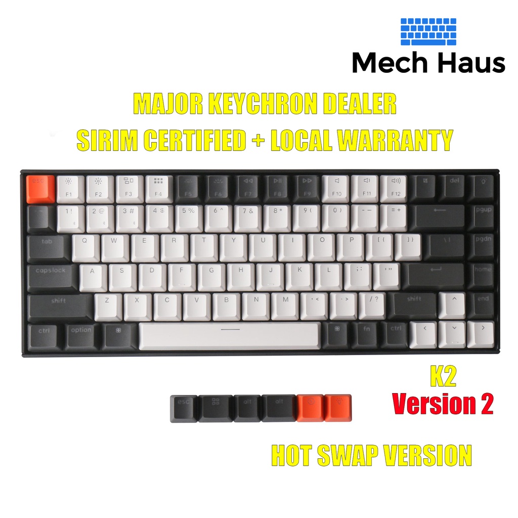 Keychron K2 V2 Wireless Mechanical Keyboard (Bluetooth / Type-C)