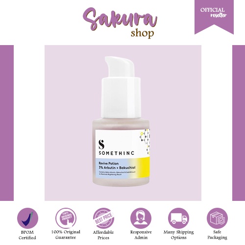 SOMETHINC Revive Potion 3% Arbutin + Bakuchiol Skincare Facial Serum 20ml