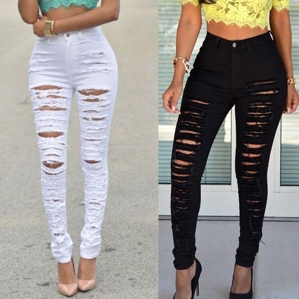 white pants with holes