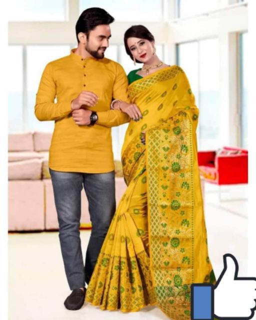 couple dress saree and shirt