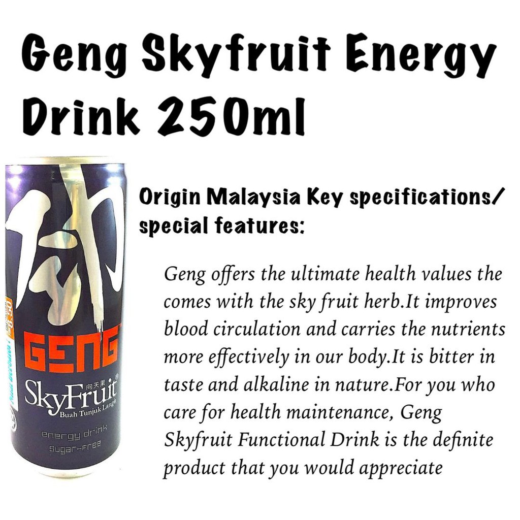 Geng Skyfruit Energy Drink 250ml Exp 2023 Shopee Malaysia