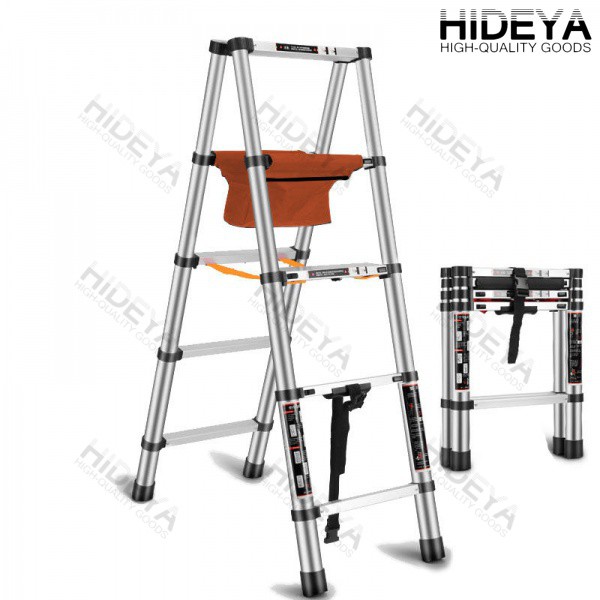 GERMAN QUALITY Convenient household telescopic ladder walking ladder attic herringbone ladder folding ladder walking