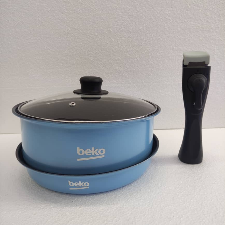 BEKO POT & FRYING PAN REMOVABLE HANDLE ( POT x1 , FRYING PAN x1 , LID