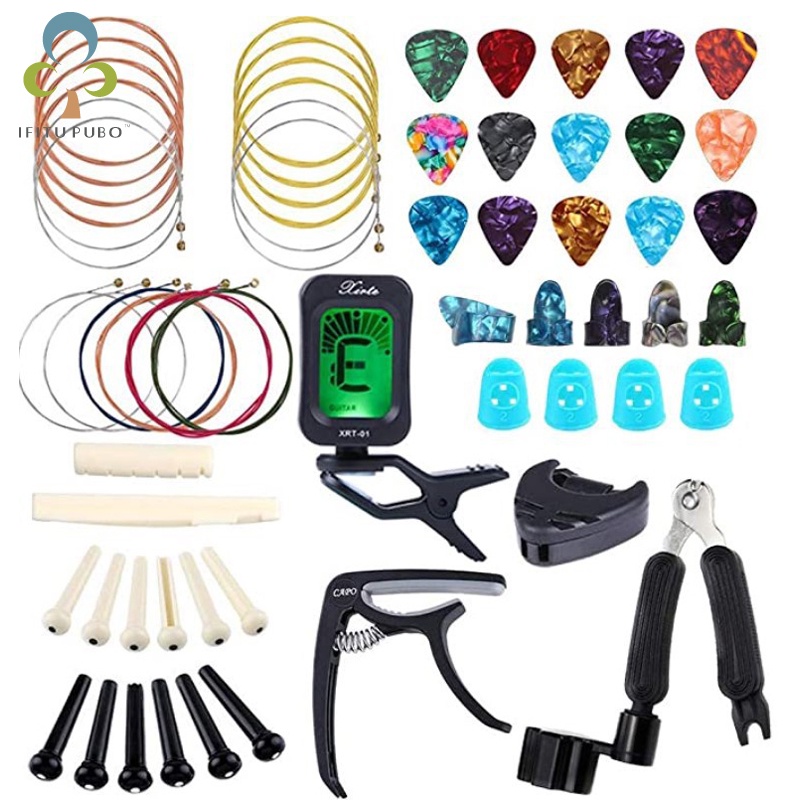 Guitar Accessories Set Guitar Capo/Tuner/Picks/Guitar tool set Pure Copper Strings Guitar Repair Tools for Electric Guitar Hex Wrench Parts